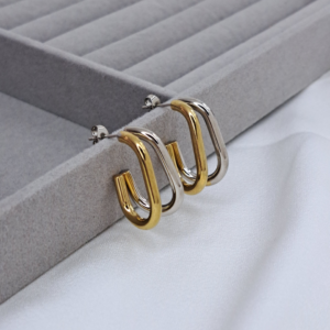 Luxe Gold & Silver Stud Earrings