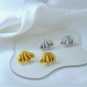 Winged Grace Sculptural Studs – 18k Gold Plated & Silver 304 Stainless Steel