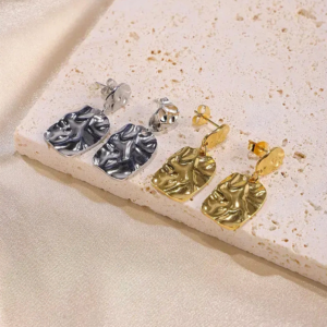 Chunky Tag Stud Earrings