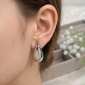 itBlinx silver dupe water droplet teardrop earrings 31mm stainless steel
