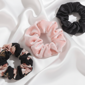 Scrunchie Set of 3 - Pink, Black & Floral