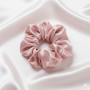 Pink Satin Scrunchie