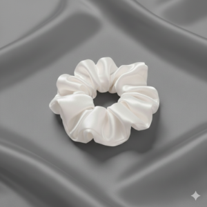 White Satin Scrunchie